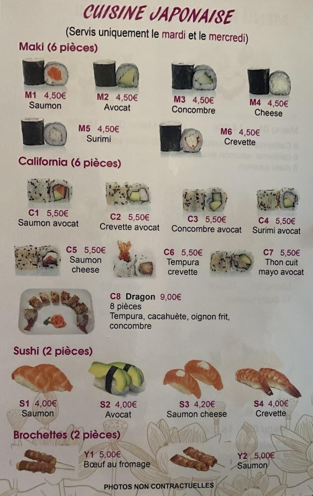 Lotus d'Or - Menu Image 1